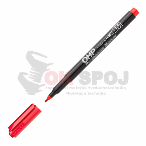 Permanentný OHP popisovač M D10, červený