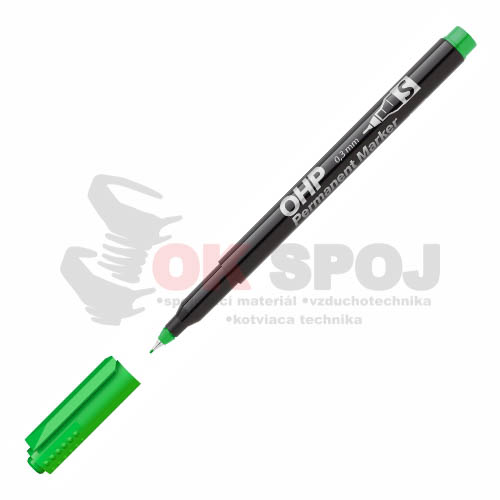 Permanentný OHP popisovač S D10, zelený
